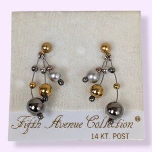 (2/$20) V. Dangling Ball Earrings (14K Posts)
